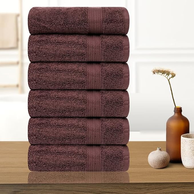 Ample Decor Bathroom Hand Towel 18 X 28 Inch 600 GSM 100% Cotton, Soft Absorbent - Image 2