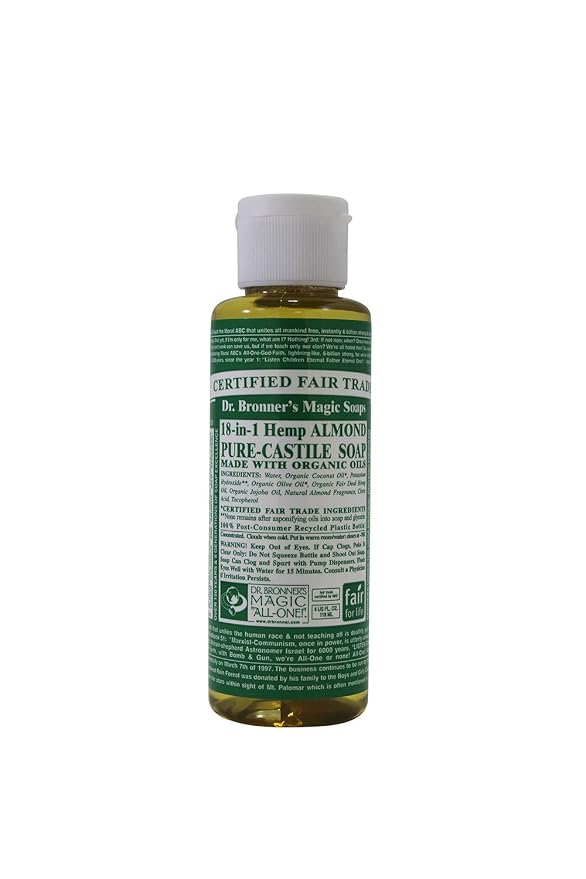 Dr Bronners Magic Soap All One Csal04 4 Oz Almond 18 In 1 Dr. Bronner'S Liquid - Image 3