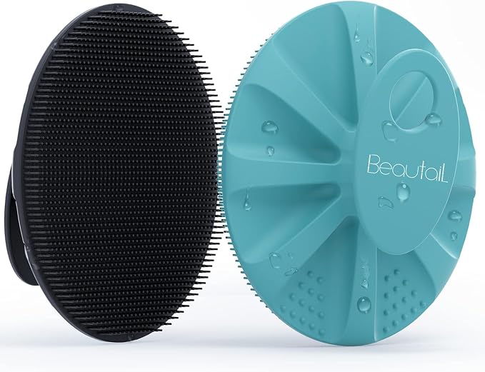 Silicone Body Scrubber 2 Pack, BEAUTAIL Shower Bath Wash Brush, Gentle by BEAUTAIL