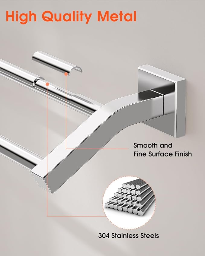 Alise Double Towel Bars, Wall Mount Towel Holder, Heavy Duty SUS304 Stainless - Image 5