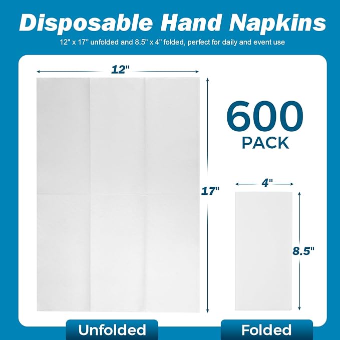 Charmount 600 PCS Disposable Linen-Feel Paper Hand Towels, Everyday Use - Image 2