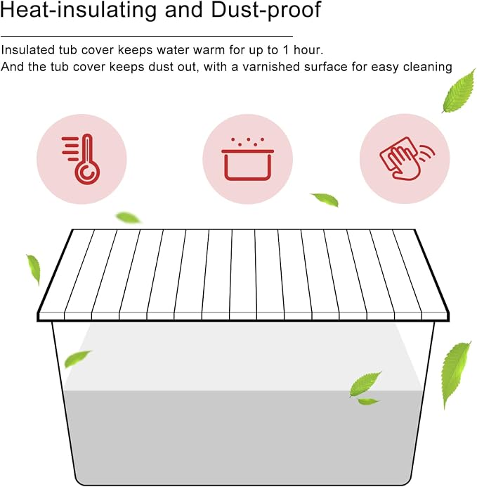 Bathtub Tray, Foldable Anti-dust Bathtub Cover Bath Insulation Cover, PVC - Image 3