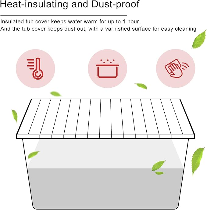 Bathtub Tray, Foldable Anti-dust Bathtub Cover Bath Insulation Cover, PVC - Image 3