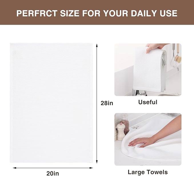 Homaxy 100% Cotton Waffle Weave Kitchen Dish Towels, Ultra Soft Absorbent Quick - Image 3