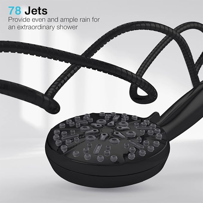 Matt Black Shower Head with Handheld Spray High Pressure-Multifunction Strong - Image 5