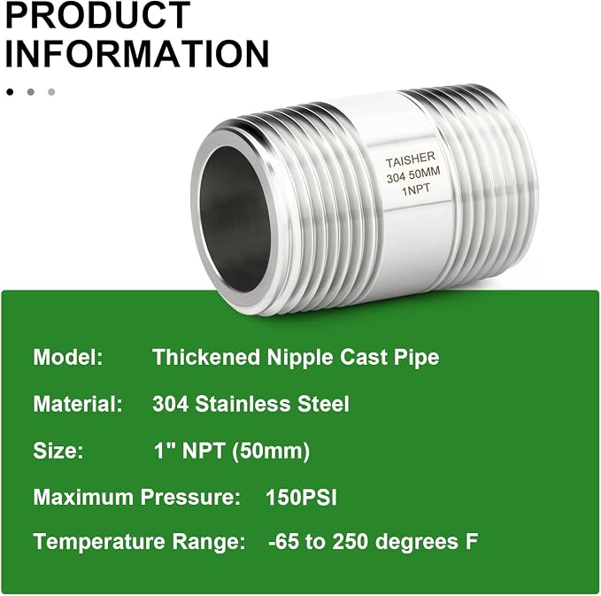 TAISHER 2PCS Stainless Steel Pipe Fittings - Image 5