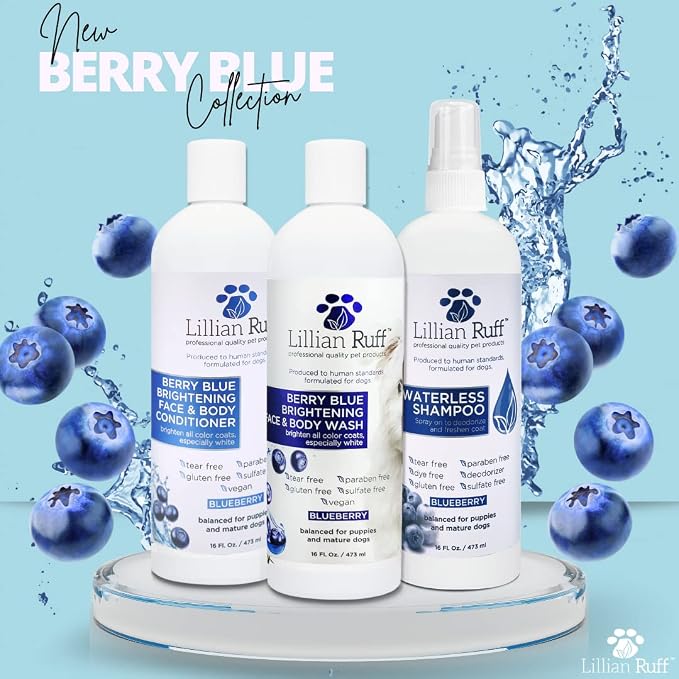 Lillian Ruff PRO Formula Berry Blue Brightening Dog Shampoo + Blueberry - Image 8