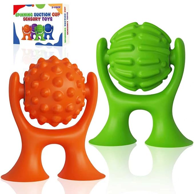 Sensory Suction Cup Spinner Toys, Textured Suction Cup Toys by oyeftp
