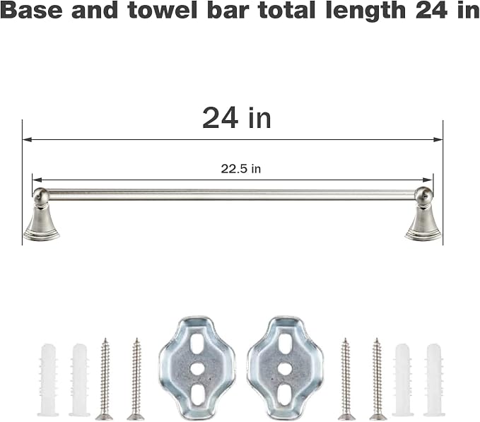 Newfun 8-Pieces Brushed Nickel Bathroom Accessories Set Towel Racks - Image 8