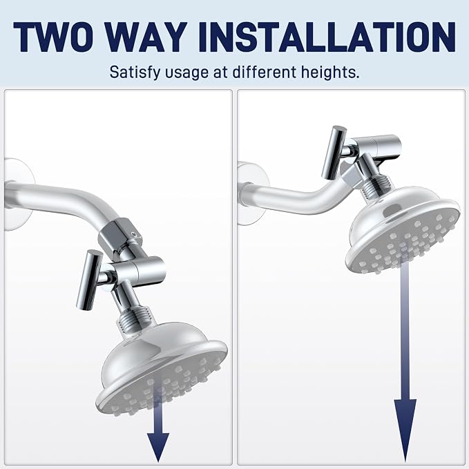 YDmeet All Metal Shower Head Adapter, 360 ° Adjustable Shower Head Extension - Image 5