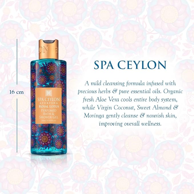 SPA CEYLON Royal Lotus Perfumed Bath & Shower Gel, Natural Body Wash, - Image 2