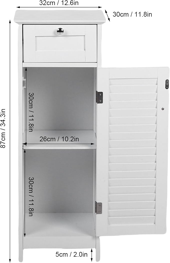 Slim Bathroom Storage Cabinet, Freestanding Narrow Floor Cabinet - Image 2