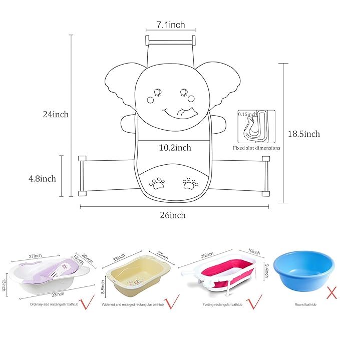 AIR&TREE Baby Bath Seat Support Net, Quick Drying, Adjustable, Comfortable - Image 2