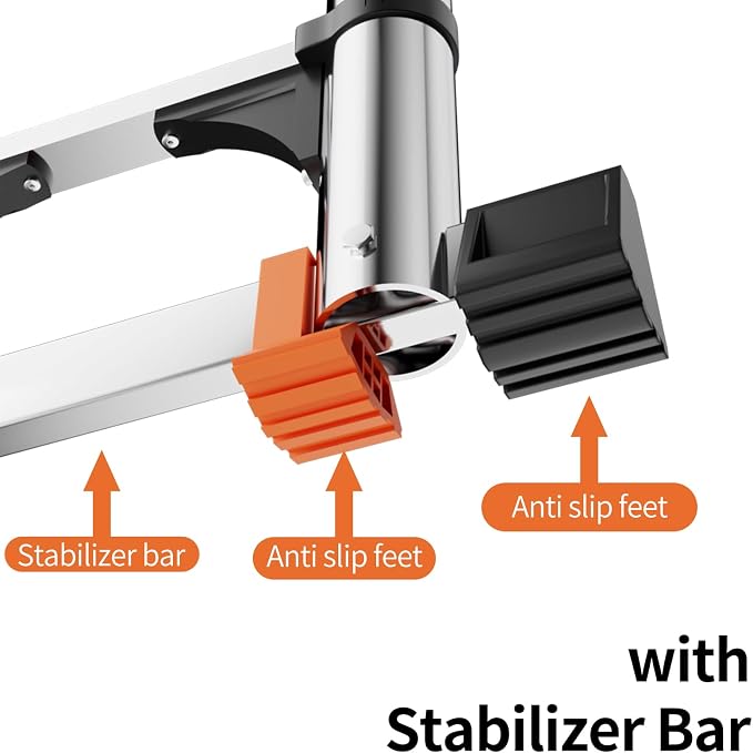 Telescoping Ladder, with Stable Hook and stabilizer barand, 10.5 FT Extension - Image 5