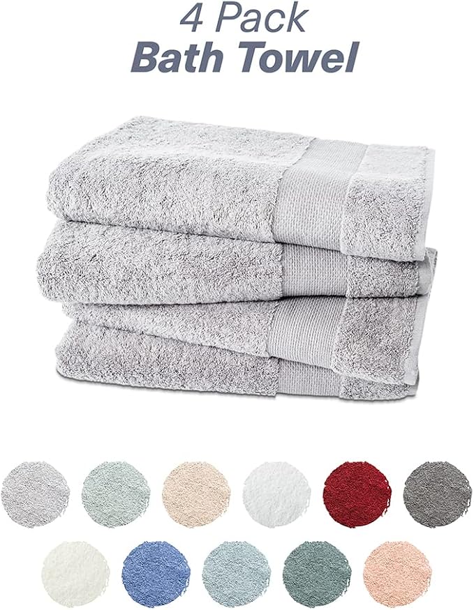 Hencely Premium Bath Towel Set of 4-28x58 Inches - Image 4