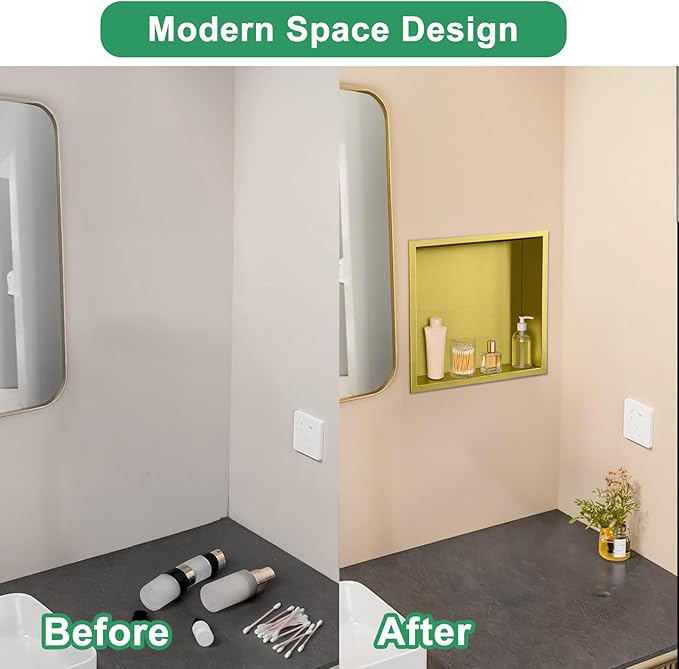 SaniteModar Shower Niche, Stainless Steel Shower Niche 12" X 12" No Tile Needed - Image 5