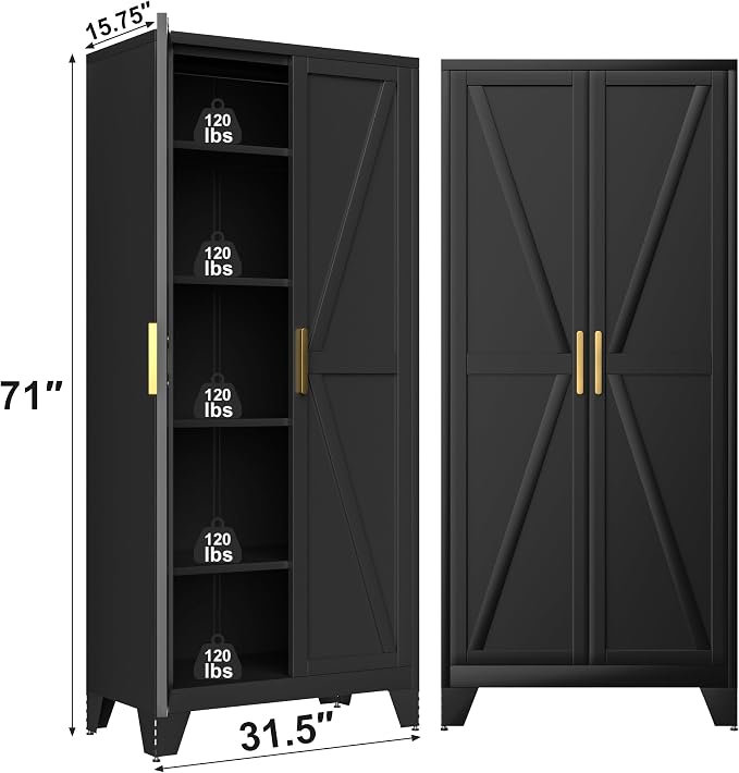 71H Tall Metal Storage Cabinet - Image 2
