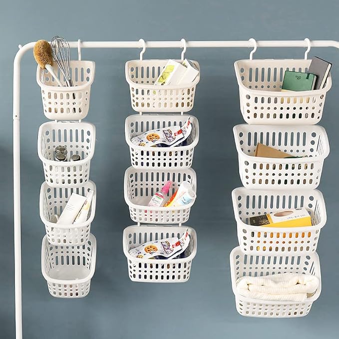 Hanging Bathroom Storage Basket – Wall-Mounted Plastic Organizer Bin - Image 3