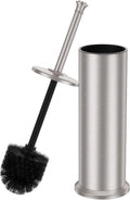 Stain Nickel Toilet Brush and Holder，Extra Long Handled Toilet Brush by UNCONSIL