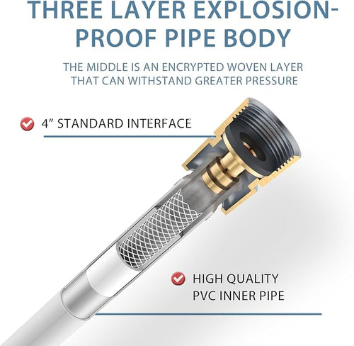 119 Inches Shower Hose Extra Long Rv Shower Hose Explosion Proof Anti Winding - Image 2
