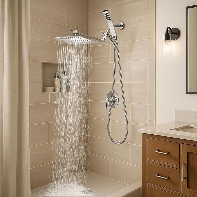 G-Promise All Metal 8 Inch Dual Square Shower Head - Image 5