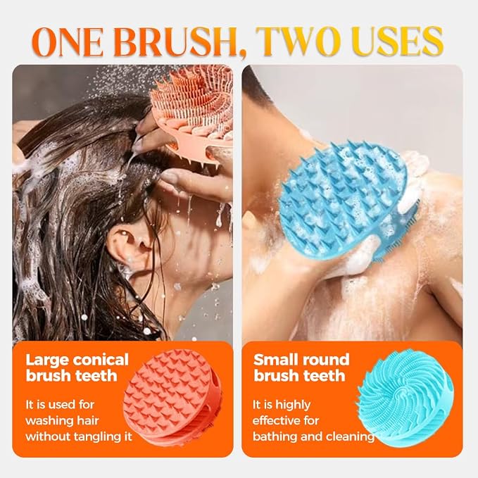 2 in 1 Silicone Body Scrubber & Scalp Scrubber, 2026 Upgrade Handheld Shower - Image 3