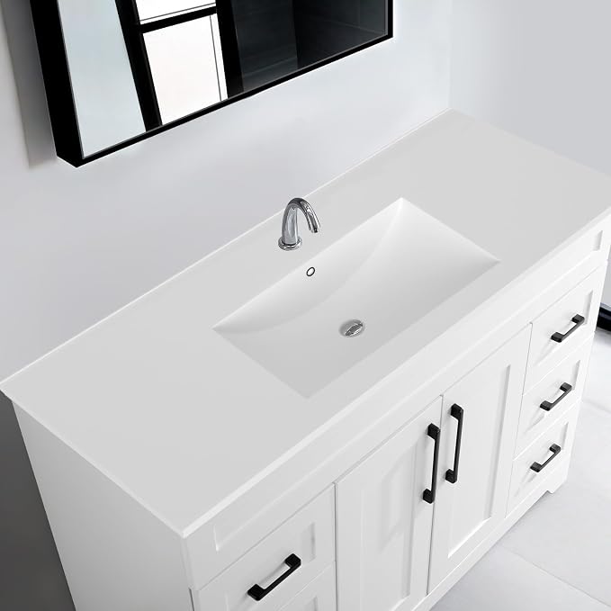 48" Bathroom Vanity with Sink, Undermount Resin Sink, Modern Bathroom Cabinet - Image 8