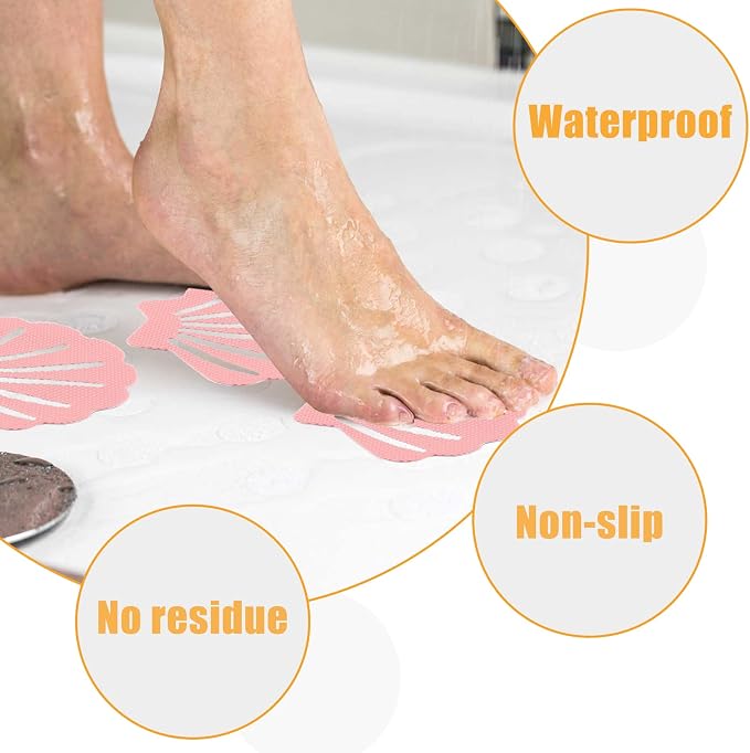 Bathtub Stickers Non Slip, Shell Shaped Tubs Safety Shower Treads, Adhesive - Image 4
