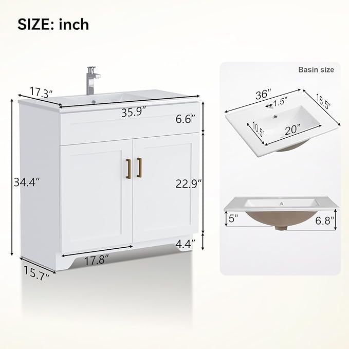 Bathroom Vanity, 36 Inch Bathroom Vanity - Image 2