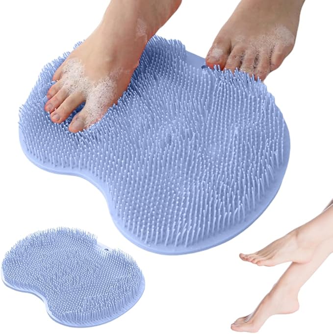Shower Foot Scrubber Mat with Non-Slip Suction Cups, Non Slip Bathtub and by YAWOTA