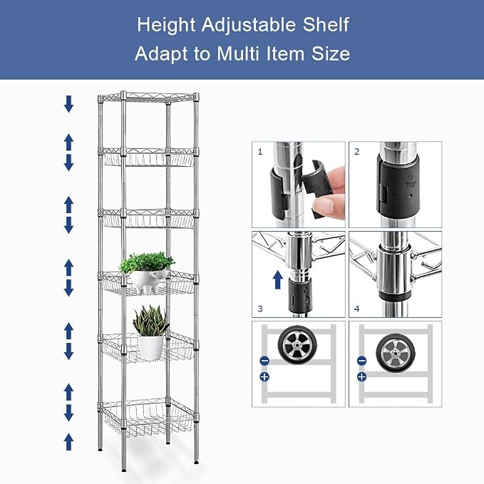 BNSPLY 6 Tier Wire Shelving Unit - Image 6