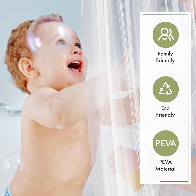 Amazer Extra Long Shower Curtain Liner 72 x 84 Clear Shower Liner Medium Weight - Image 4