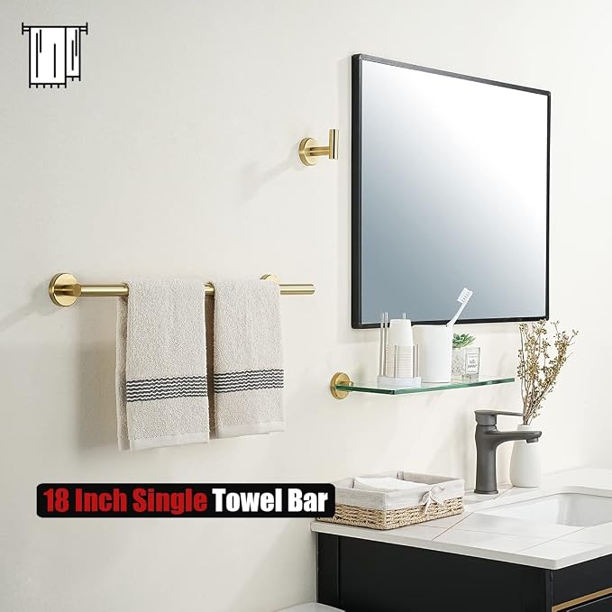 JQK Towel Bar Brushed Gold, 20.5 Inch 304 Stainless Steel Thicken 0.8mm Towel - Image 5