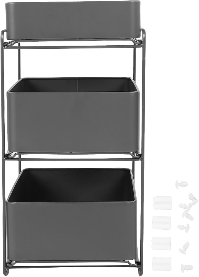 Asixxsix 3 Tier Under Sink Organizer, Pull Out Kitchen & Bathroom Storage - Image 7