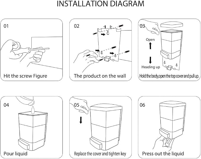 Soap Dispenser Wall Mount 1000ml–Commercial Heavy-Duty Plastic Liquid Dispenser - Image 6