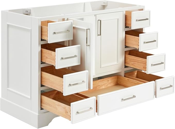 ARIEL Stafford 48" White Bathroom Vanity Base Cabinet, Single Sink Configuration - Image 5