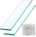 2 Pcs 3-3/8" x 12" 3/8" Thick Tempered Glass Shelf Clear Flat Polished by Teenyyou