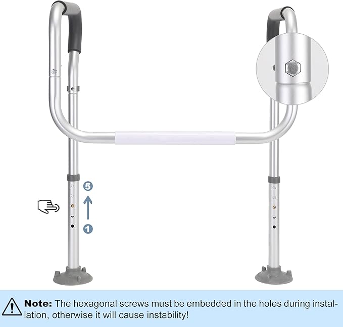Toilet Safety Rail for Seniors, Toilet Grab Bars for Seniors and Disabled - Image 5