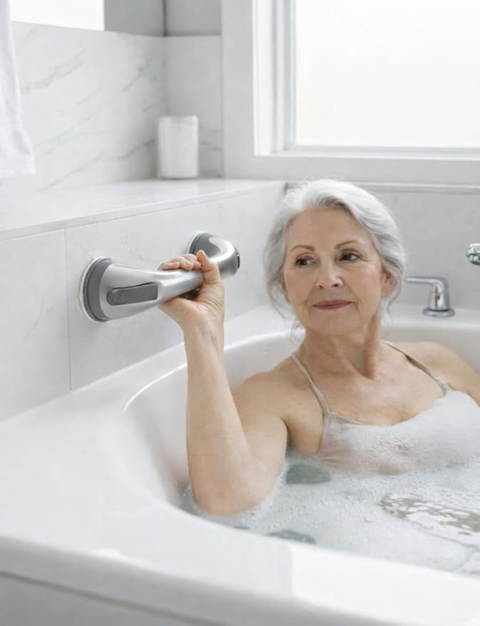 2 Pack Grab Bars for Bathtubs and Showers, Suction Grab Bar, Heavy Duty Shower - Image 8