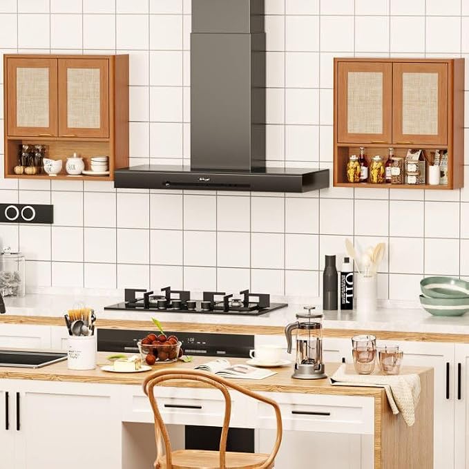 LEYAOYAO Rattan Bathroom Wall Cabinet, Boho Medicine Cabinet - Image 9
