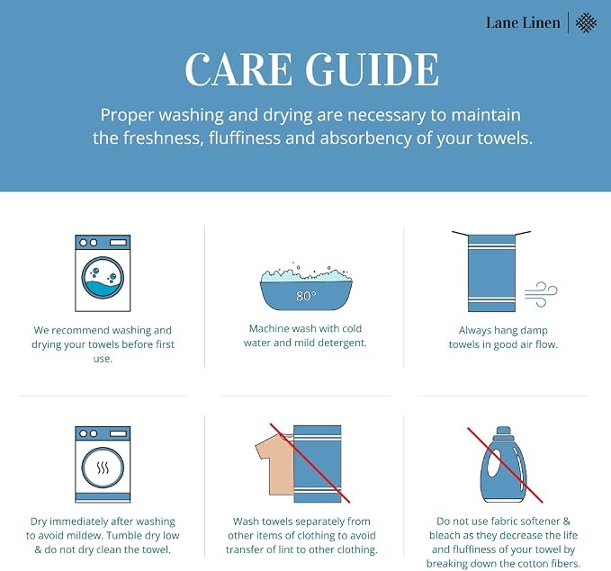 LANE LINEN Oversized Bath Towels Set of 2 - Image 9