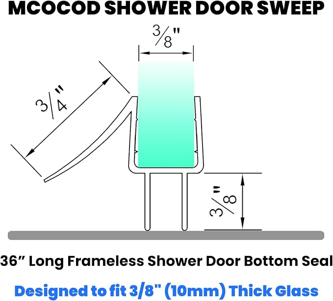 36" Shower Door Bottom Seal Strip - Image 2