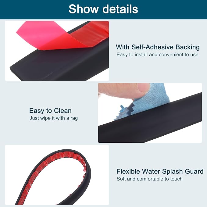 uxcell 98 Inch Collapsible Shower Barrier Stopper Water Splash Guard Blocker - Image 4