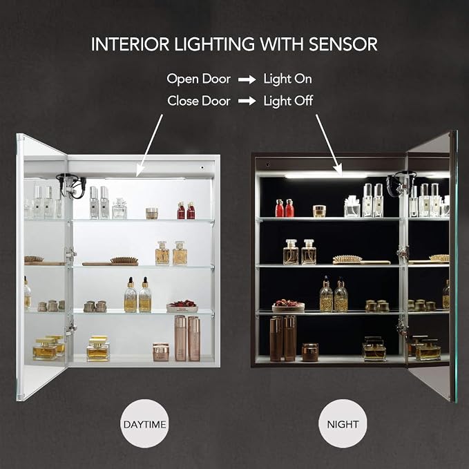 BLOSSOM Recessed or Surface LED Lighted Mirror Medicine Cabinet - Image 5