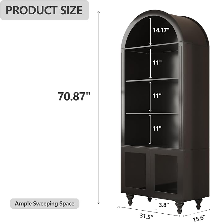 Wooden Arched Display Storage Cabinet - Image 2