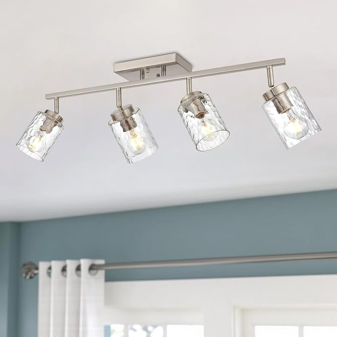 Vanity Lights for Bathroom 4 Light Rotatable Flush Mount Ceiling Light Brushed by TULUCE