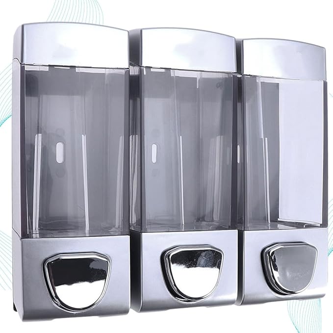 ARTIBETTER Wall-Mounted Shampoo Dispenser and Shower Gel Pump, Three-Chamber by ARTIBETTER