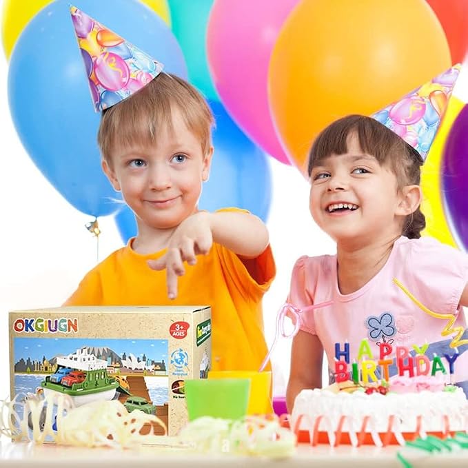 Ferry Boat with 4 Car and 4 Wind Up Bath Swimming Toys, Kids Bath Toy Floating - Image 9