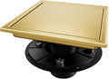 Square Shower Drain, AISI 304 Stainless Steel Gold Shower Floor Drain by Elefloom