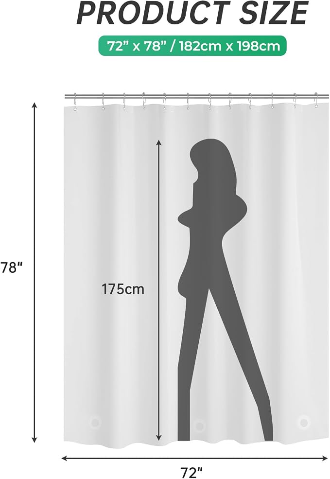 AmazerBath 78 Inch Frosted PEVA Shower Curtain - Image 7